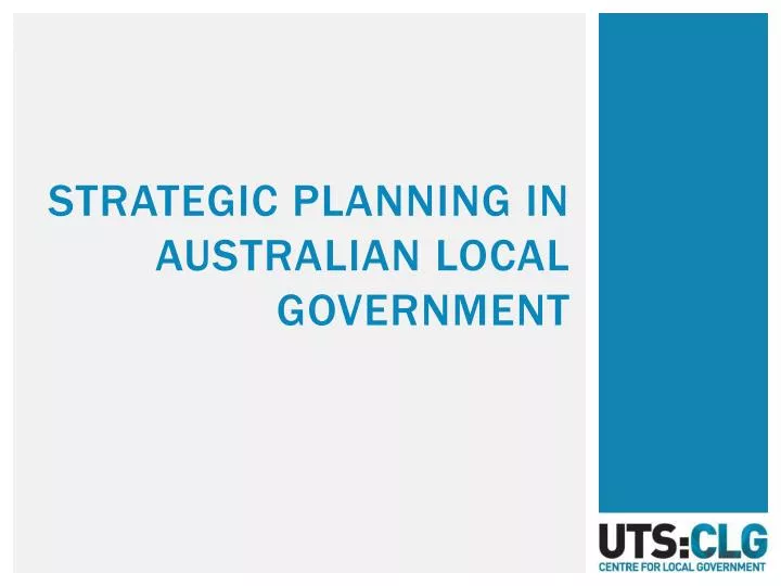 strategic planning in australian local government