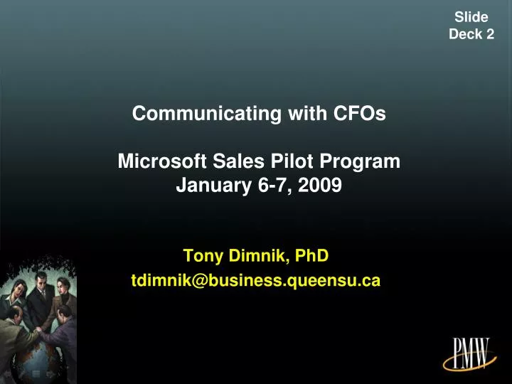 communicating with cfos microsoft sales pilot program january 6 7 2009