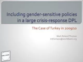 Including gender-sensitive policies in a large crisis-response DPL