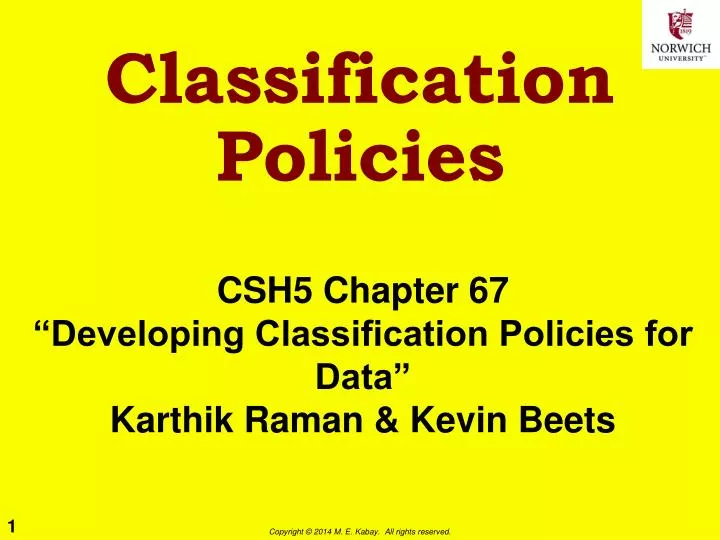 classification policies