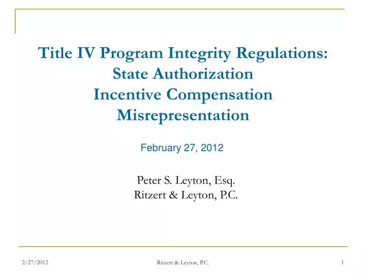 title iv program integrity regulations state authorization incentive compensation misrepresentation