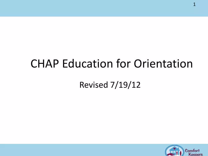 chap education for orientation