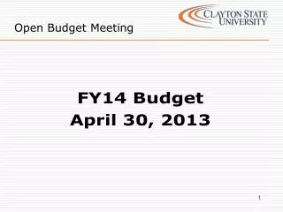 Open Budget Meeting