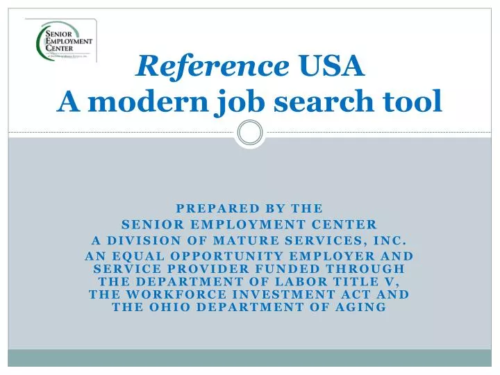 reference usa a modern job search tool