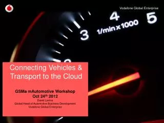 Connecting Vehicles &amp; Transport to the Cloud