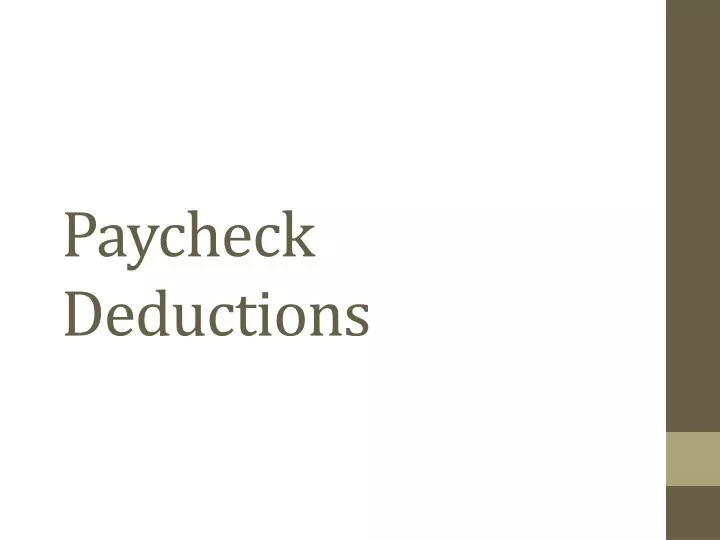paycheck deductions