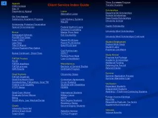 Client Service Index Guide