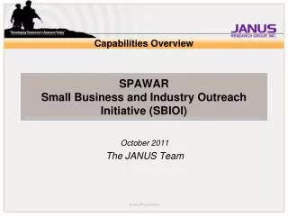 SPAWAR Small Business and Industry Outreach Initiative (SBIOI)