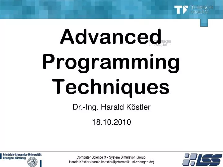 advanced programming techniques