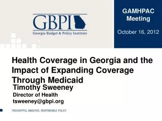 Health Coverage in Georgia and the Impact of Expanding Coverage Through Medicaid
