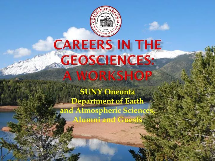 careers in the geosciences a workshop