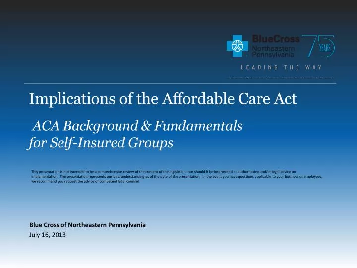 implications of the affordable care act aca background fundamentals for self insured groups