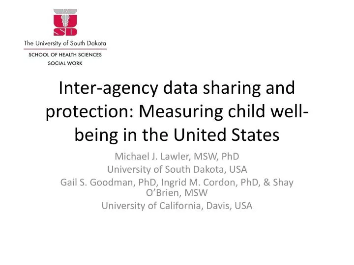 inter agency data sharing and protection measuring child well being in the united states