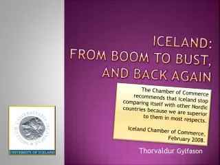 Iceland: From boom to bust, and back again