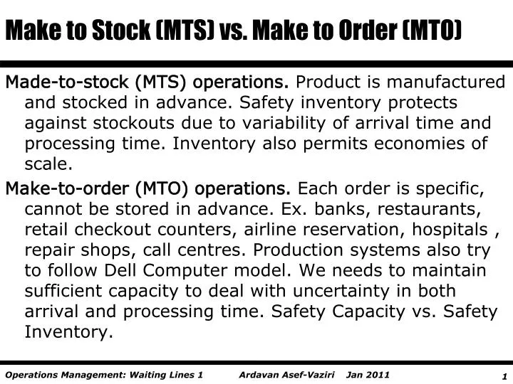 make to stock mts vs make to order mto