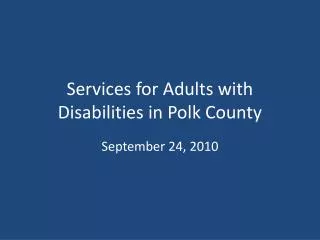 Services for Adults with Disabilities in Polk County
