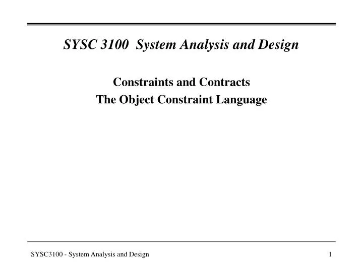 sysc 3100 system analysis and design