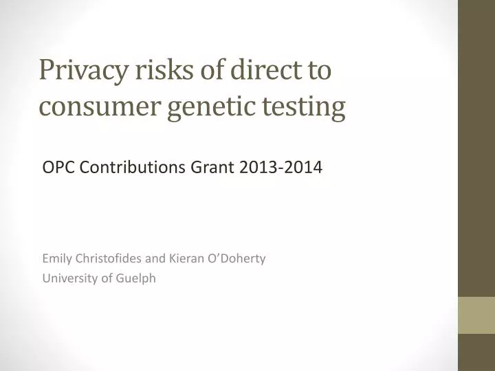 privacy risks of direct to consumer genetic testing