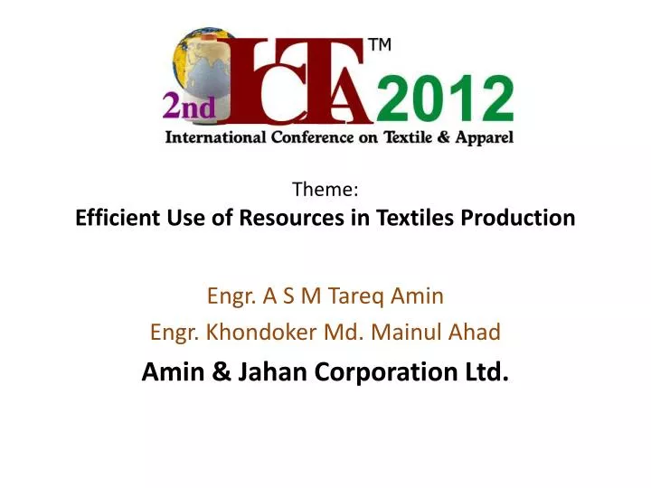 theme efficient use of resources in textiles production n