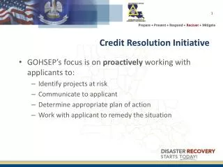 Credit Resolution Initiative