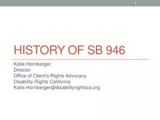 History of SB 946