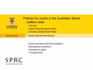 Policies for carers in the Australian liberal welfare state