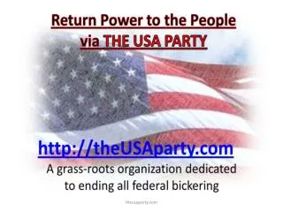 The USA Party http://theusaparty.com