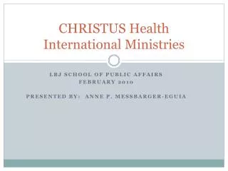 CHRISTUS Health International Ministries