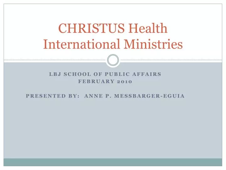 christus health international ministries