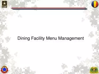 Dining Facility Menu Management