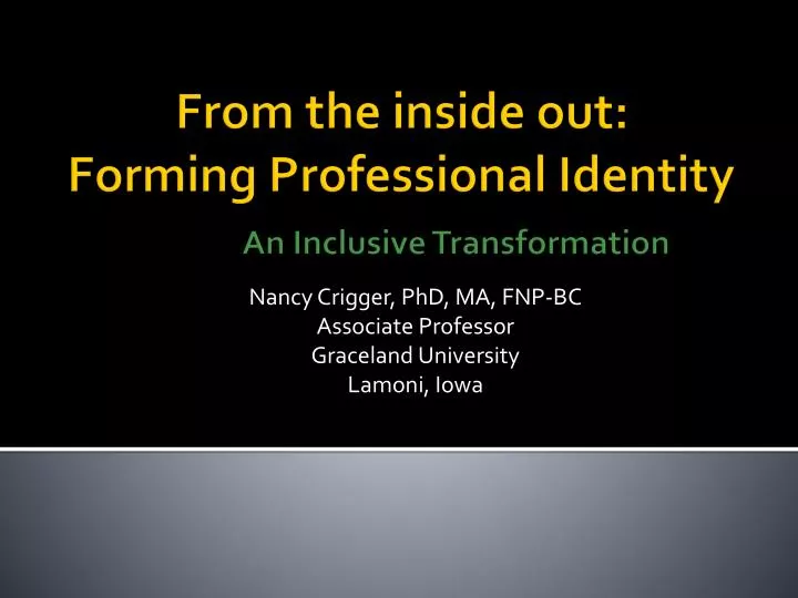 nancy crigger phd ma fnp bc associate professor graceland university lamoni iowa