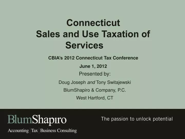 connecticut sales and use taxation of services