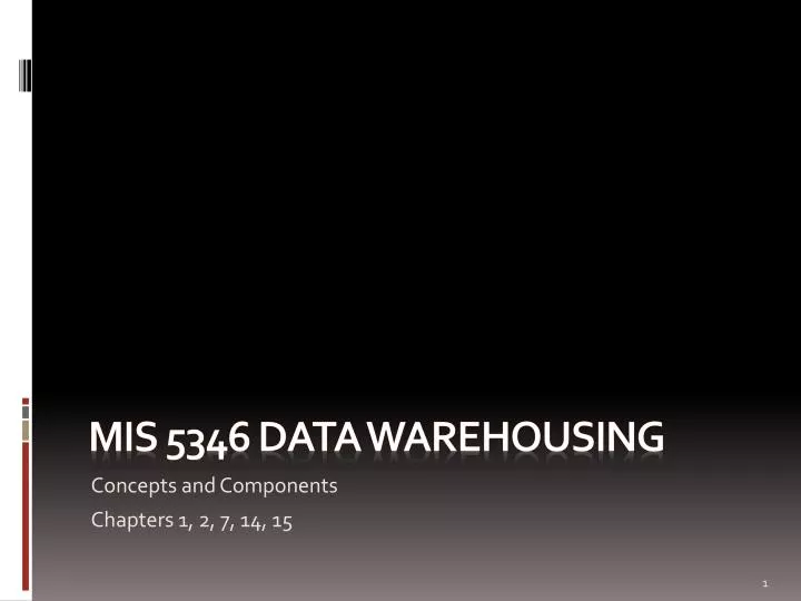 mis 5346 data warehousing