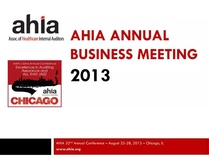 ahia annual business meeting 2013