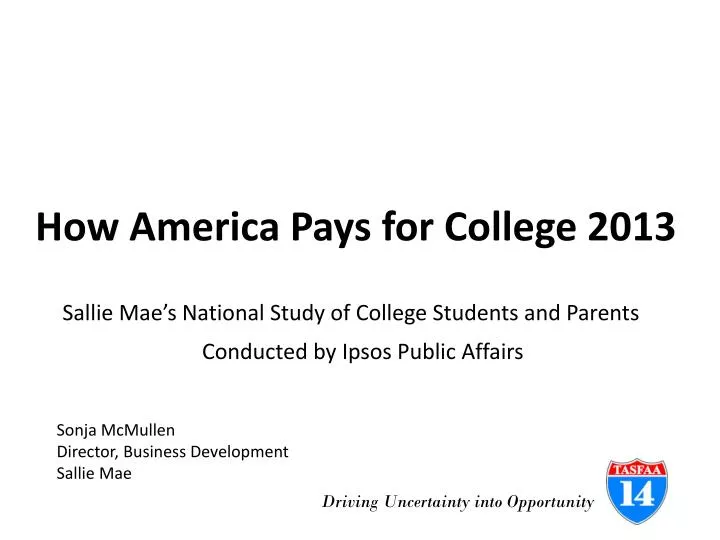how america pays for college 2013