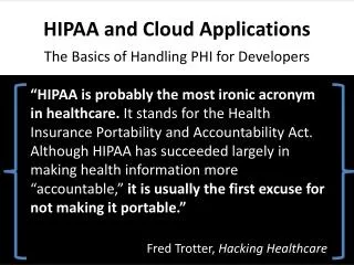 HIPAA and Cloud Applications