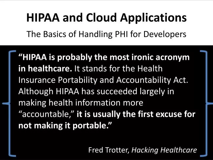 hipaa and cloud applications