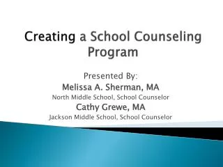 Creating a School Counseling Program