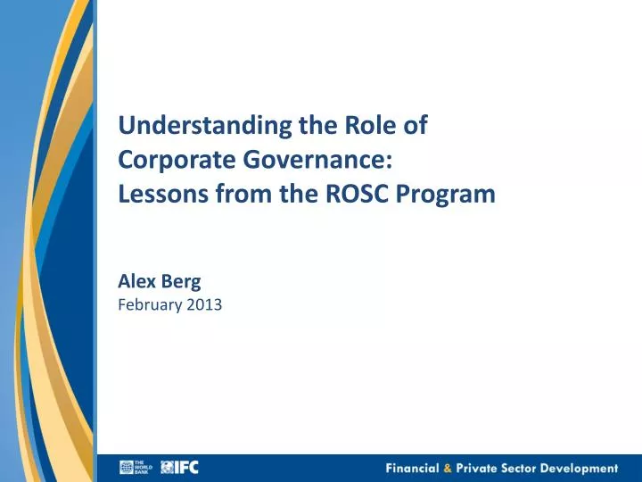 understanding the role of corporate governance lessons from the rosc program