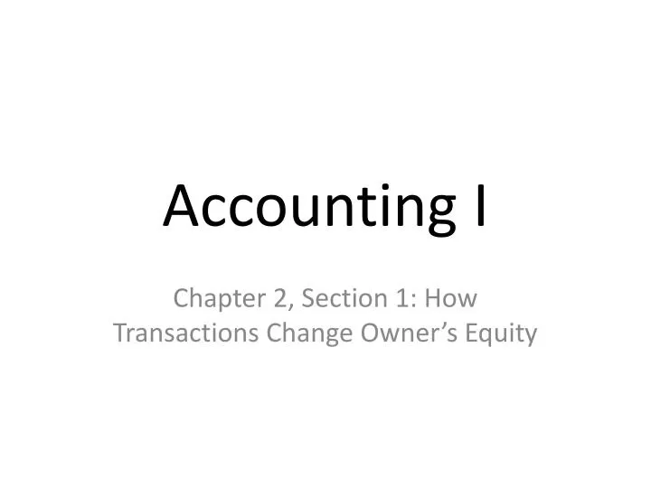 accounting i
