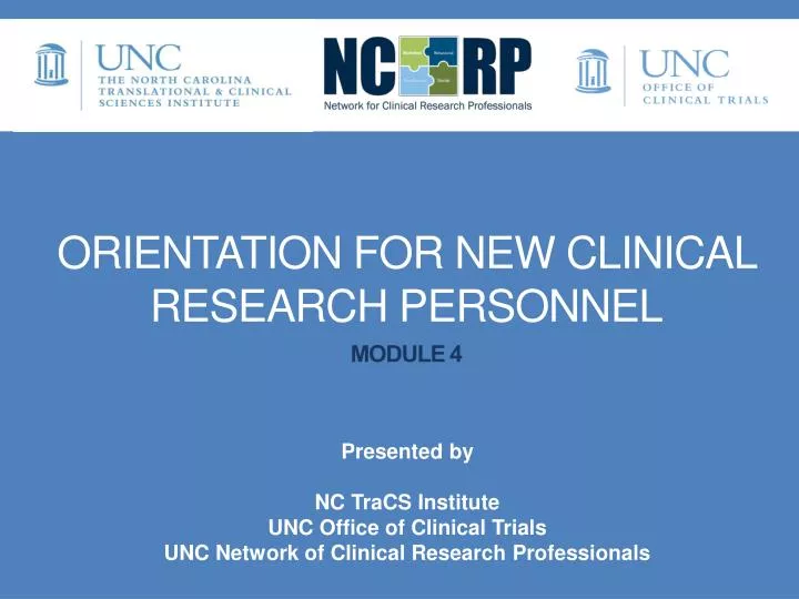 orientation for new clinical research personnel module 4