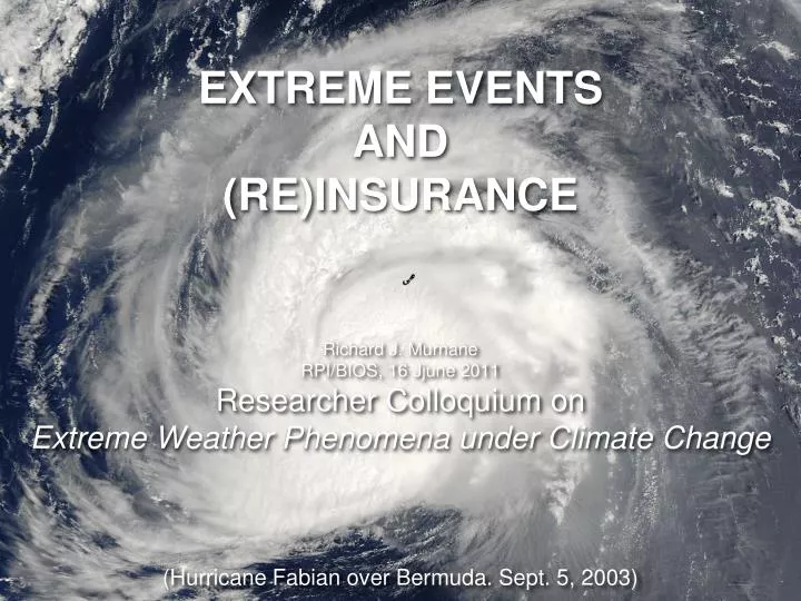extreme events and re insurance