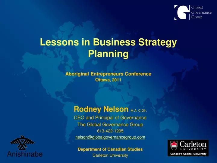lessons in business strategy planning aboriginal entrepreneurs conference o ttawa 2011