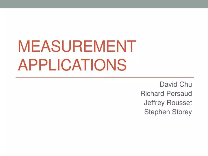 measurement applications