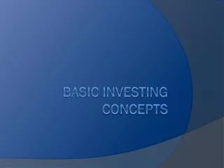 Basic Investing Concepts