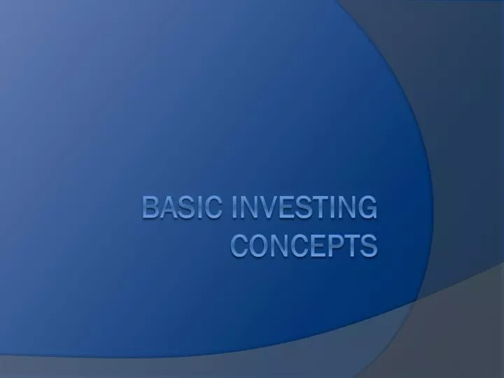 basic investing concepts