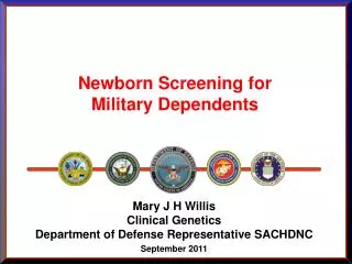 Newborn Screening for Military Dependents