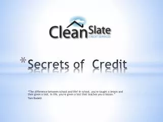 Secrets of Credit