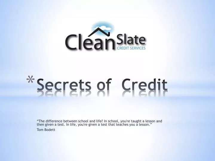 secrets of credit