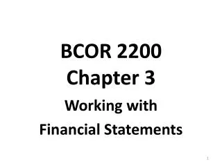 BCOR 2200 Chapter 3